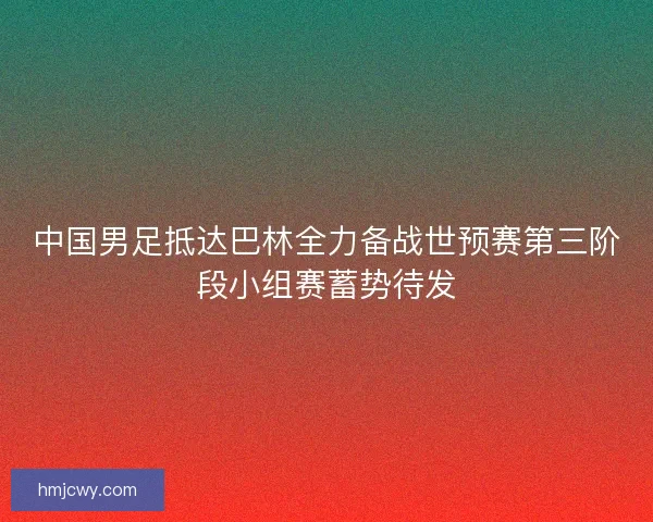 中国男足抵达巴林全力备战世预赛第三阶段小组赛蓄势待发